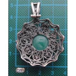 Yeşil Taşlı Gümüş Kolye Ucu_1699