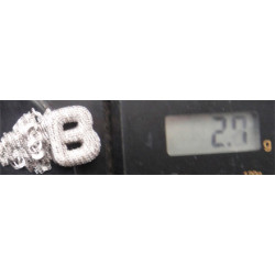 Zirkon Taşlı Gümüş B Harfli Kolye Ucu_1700