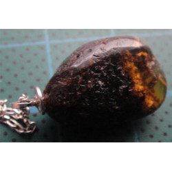 Kehribar Taşlı Gümüş Kolye Ucu_1706