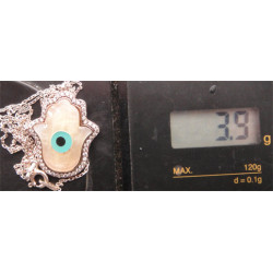 Sedefli Rabia Eli Gümüş Kolye Ucu_1709