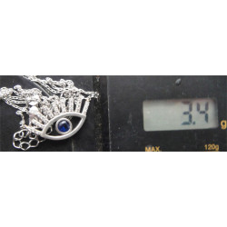 Zirkon Taşlı Gümüş Göz Kolye Ucu_1713