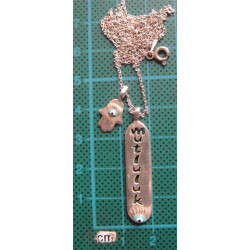 Nazar Boncuklu MUTLULUK yazılı Gümüş Kolye Ucu_1714