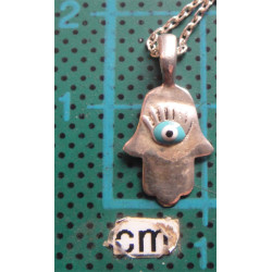 Nazar Boncuklu MUTLULUK yazılı Gümüş Kolye Ucu_1714