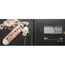 Nazar Boncuklu MUTLULUK yazılı Gümüş Kolye Ucu_1714