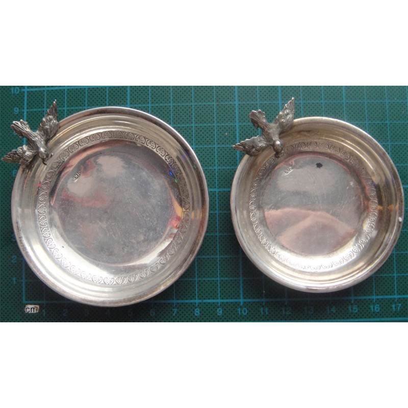 2 Adet Kuşlu Gümüş Çerez Tabağı_75