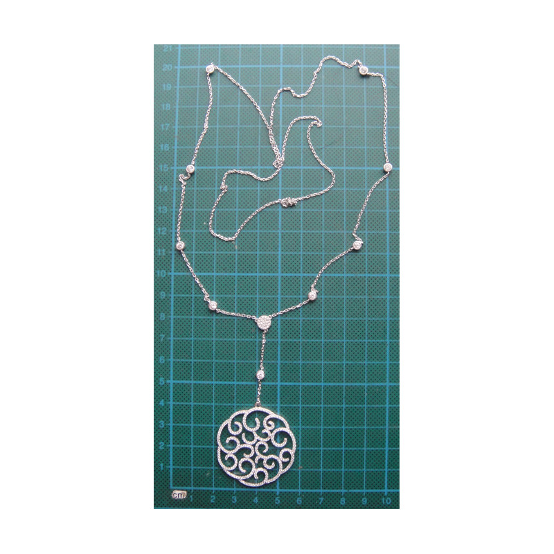 Zirkon Taşlı Gümüş Zincir_482