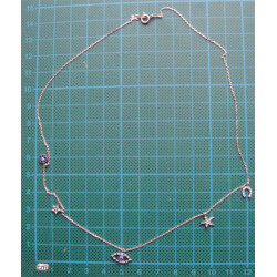 Nazar Boncuklu Gümüş Hayalet Kolye_483