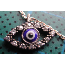 Nazar Boncuklu Gümüş Hayalet Kolye_483