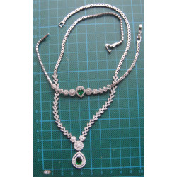 Zirkon Taşlı Sonsuzluk Gümüş Kolye ve Bileklik Set_484