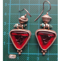 Akik Taşlı Gümüş Kolye ve Küpe Set_485