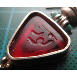 Akik Taşlı Gümüş Kolye ve Küpe Set_485