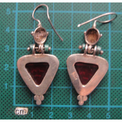 Akik Taşlı Gümüş Kolye ve Küpe Set_485