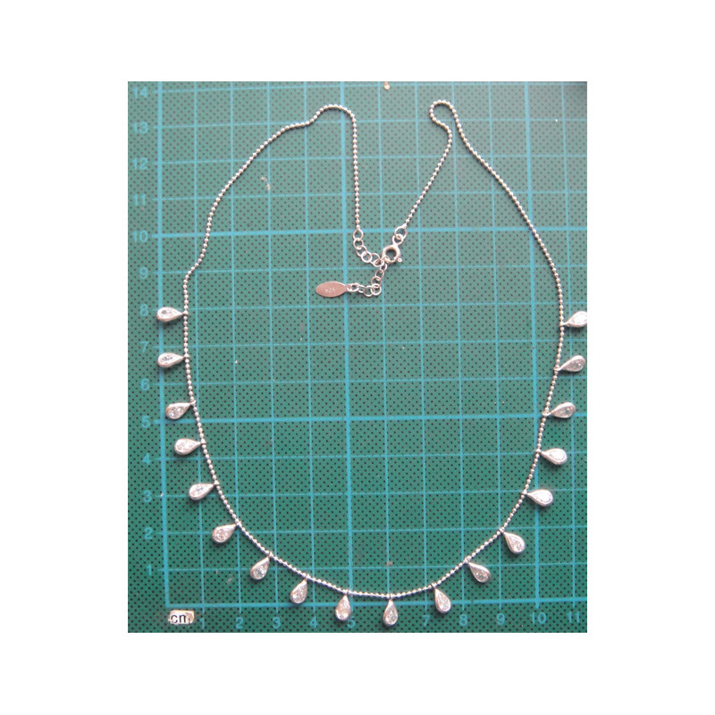 Damla Taşlı Gümüş Kolye_490