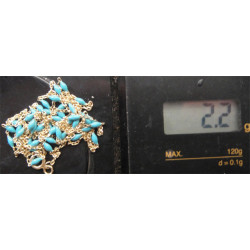 Mavili Gümüş Kolye_495