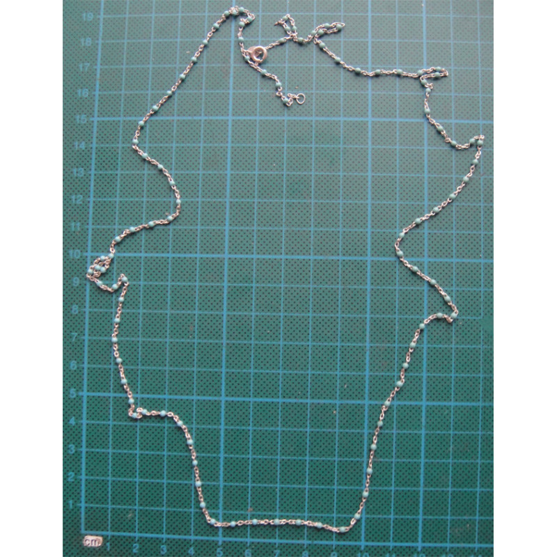 Mavi Toplu Gümüş Kolye_497