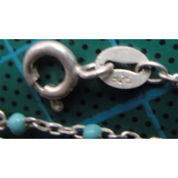 Mavi Toplu Gümüş Kolye_497