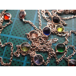 Değişik Renk Taşlı Gümüş Kolye_498