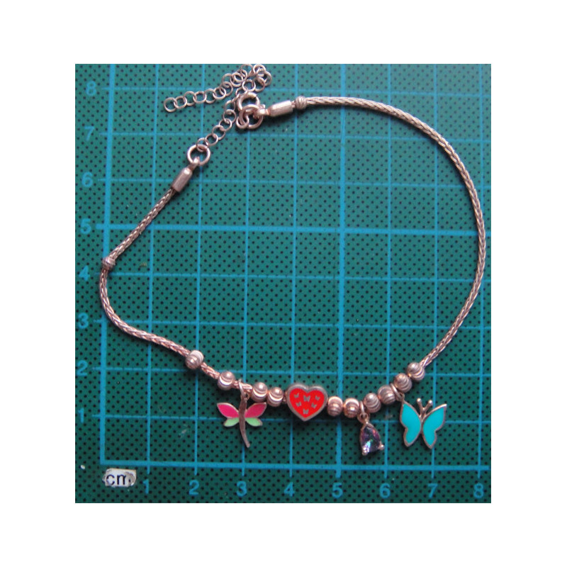 Kalpli Kelebekli Gümüş Bileklik_802