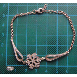 Zirkon Taşlı Kar Tanesi Gümüş Bileklik_806