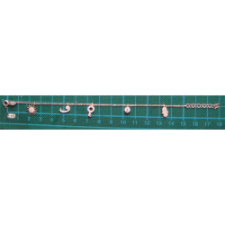 Vav Harfli, Rabia Elli, Anahtarlı ve Yıldızlı Gümüş Bileklik_809