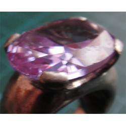 Pembe Taşlı Gümüş Yüzük_1312