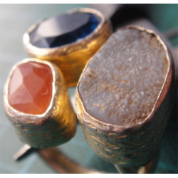 Doğal Taşlı Gümüş Yüzük_1318