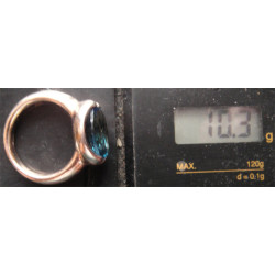 Mavi Taşlı Gümüş Yüzük_1319