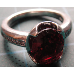 Kırmızı Taşlı Gümüş Yüzük_1320