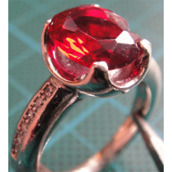 Kırmızı Taşlı Gümüş Yüzük_1320
