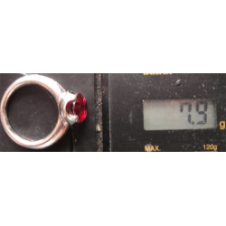 Kırmızı Taşlı Gümüş Yüzük_1320