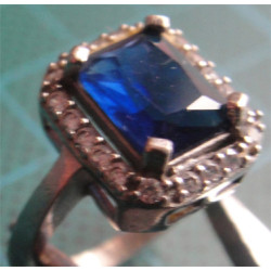 Lacivert Taşlı Gümüş Yüzük_1341