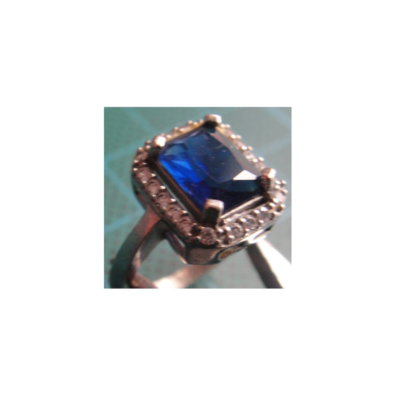 Lacivert Taşlı Gümüş Yüzük_1341