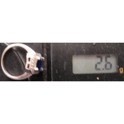 Lacivert Taşlı Gümüş Yüzük_1341