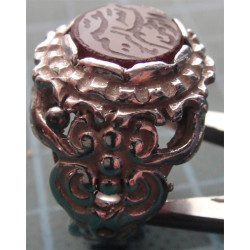 Akik Taş Üzerine Dua Yazılı Gümüş Yüzük_1343