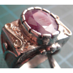 Yakut Taşlı Gümüş Yüzük_1344