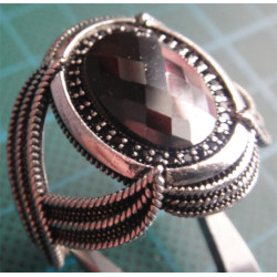 Siyah Taşlı İri Boy Gümüş Yüzük_1346