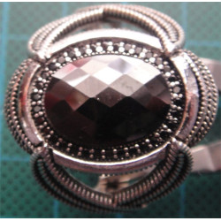 Siyah Taşlı İri Boy Gümüş Yüzük_1346