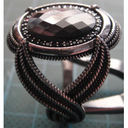 Siyah Taşlı İri Boy Gümüş Yüzük_1346