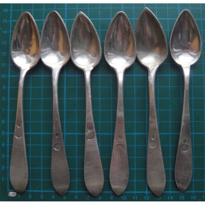 6 Adet Osmanlı Tuğralı Gümüş Tatlı Kaşığı_406