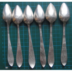 6 Adet Osmanlı Tuğralı Gümüş Tatlı Kaşığı_406