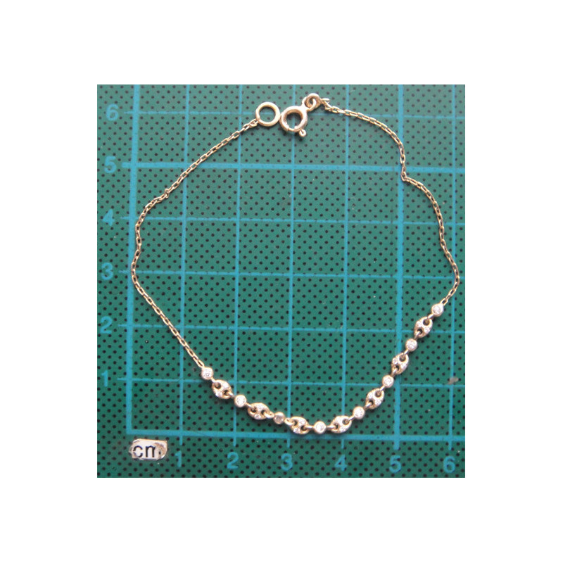 Zirkon Taşlı Gemici Halat Gümüş Bileklik_811