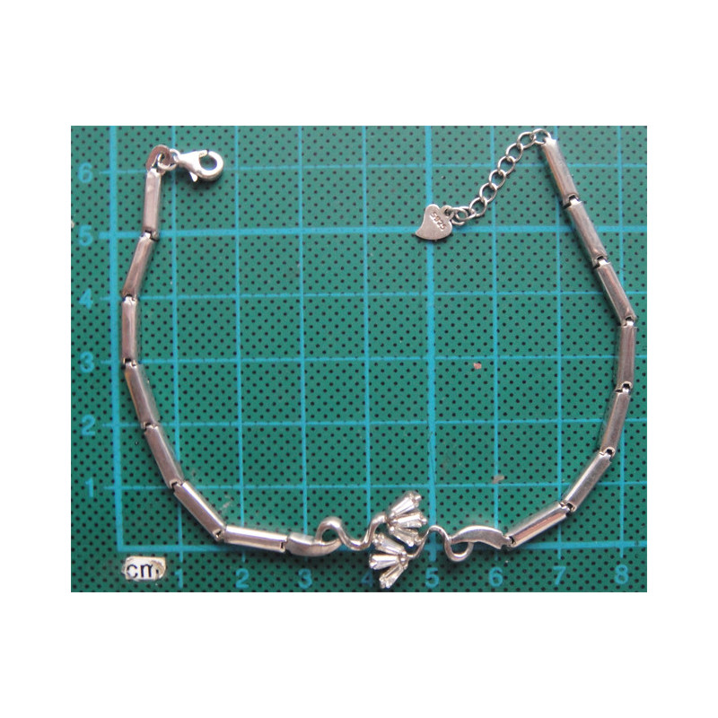 Baget Taşlı Gümüş Bileklik_818