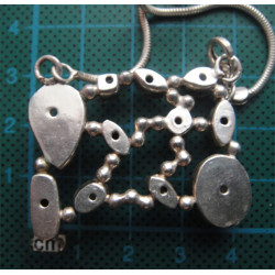 İncili ve Doğal Taşlı Gümüş Bileklik ve Kolye SET_838