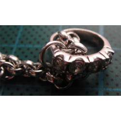 Ay, Kalp ve Yüzüklü Gümüş Bileklik_842