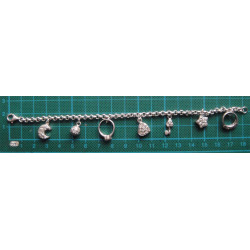 Ay, Kalp ve Yüzüklü Gümüş Bileklik_842