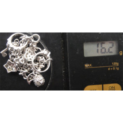 Ay, Kalp ve Yüzüklü Gümüş Bileklik_842