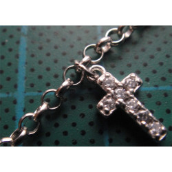 Zirkon Taşlı Haçlı Gümüş Bileklik_845