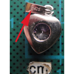 Amatist Taşlı Kalp Gümüş Kolye Ucu_1727