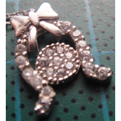 Zirkon Taşlı Kurdelalı Nal Gümüş Kolye Ucu_1731