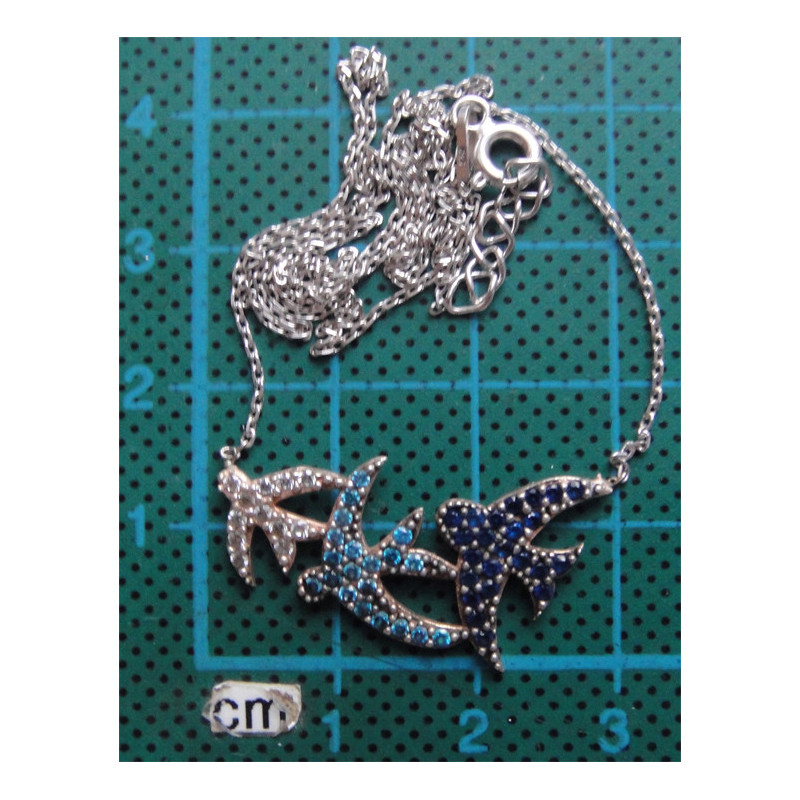 Kırlangıçlı Gümüş Kolye Ucu_1735